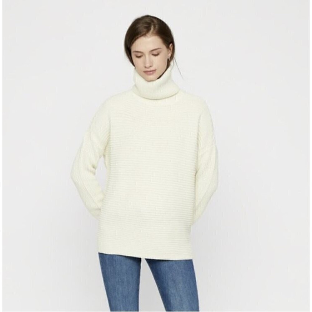 Stitch Fix VERO MODA Ivory Chunky Cable Knit Cowl Turtleneck Long Sleeve Sweater